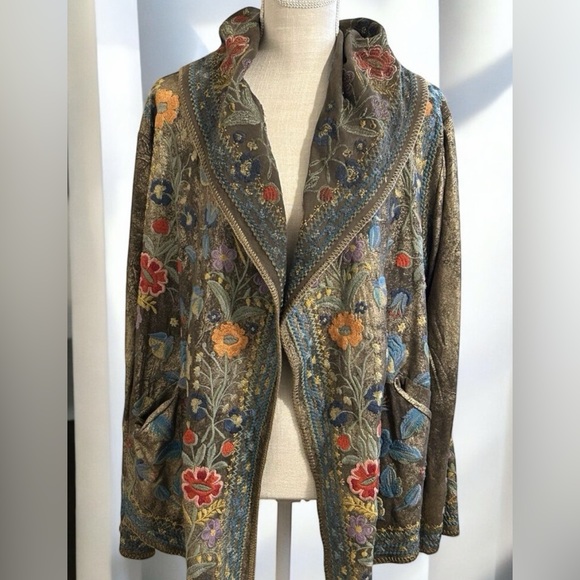 Johnny Was Biya Zaza Metallic Hoodie/Jacket NWT extremely rare - Picture 3 of 16